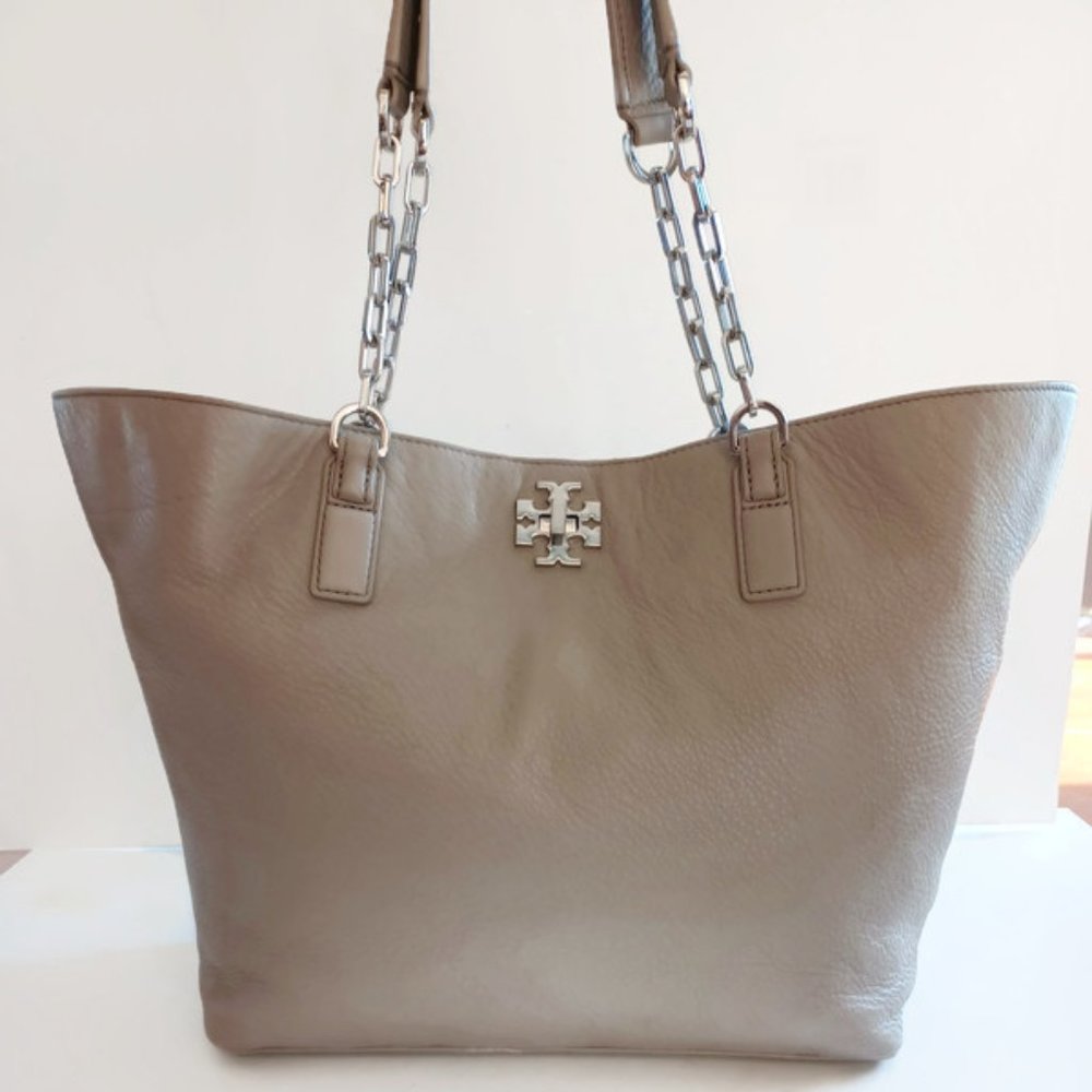 EUC Tory Burch Gray Soft Leather  Tote